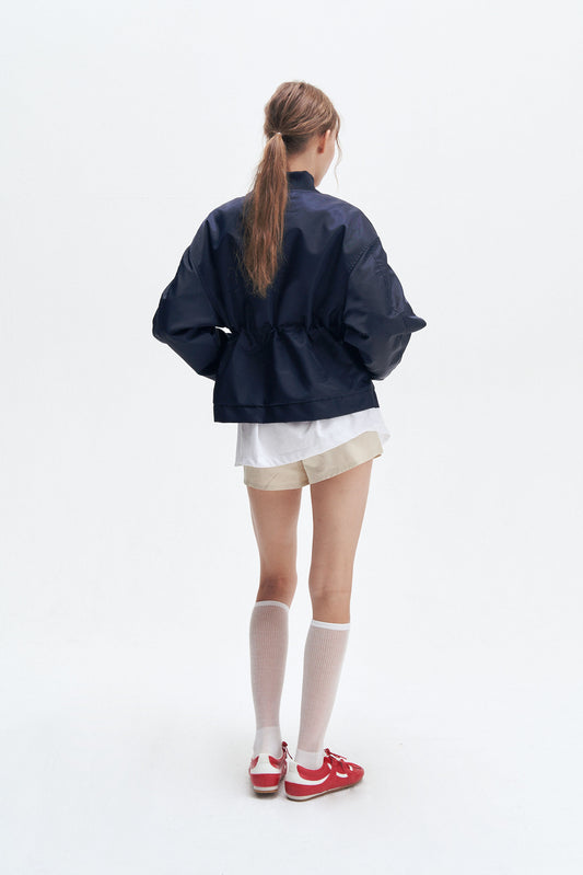 Heavy nylon bomber jacket