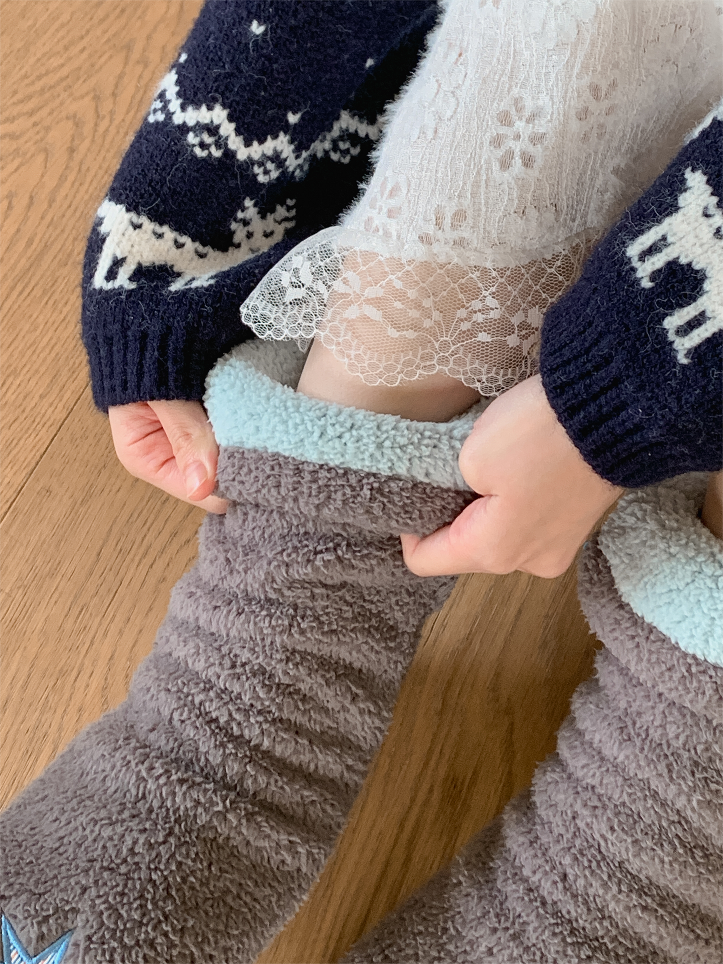 おやすみソックス Grey