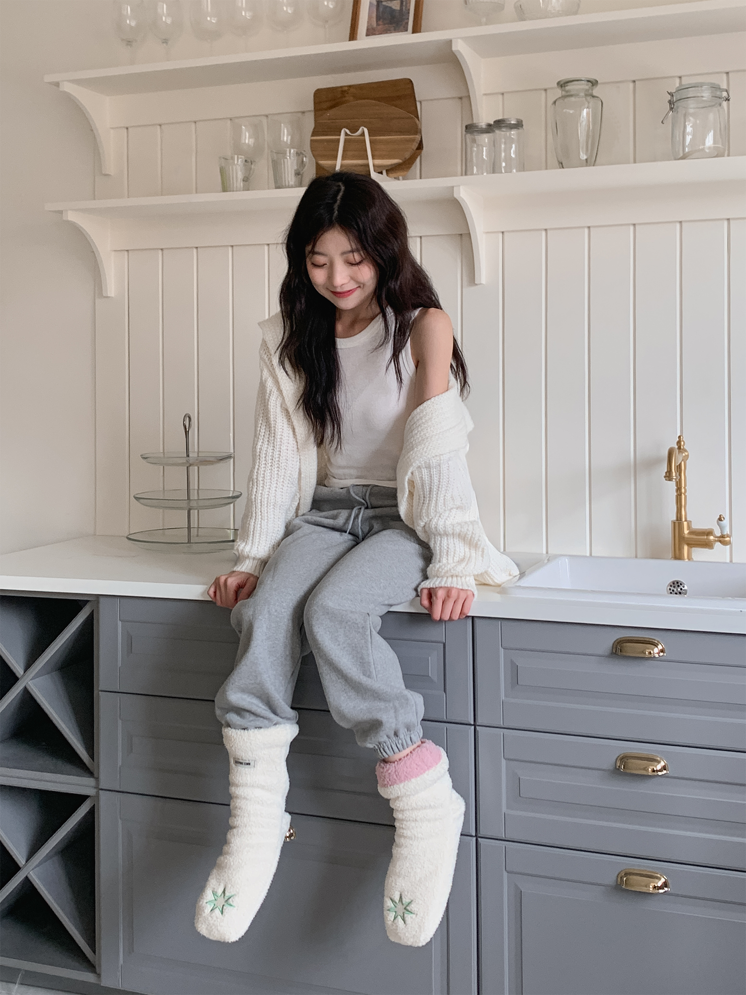 SLEEPING TOWN おやすみソックス Ivory – ONEULY SLEEPING TOWN おやすみソックス Ivory – ONEULY