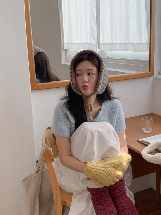 Stripe Earmuffs Brown