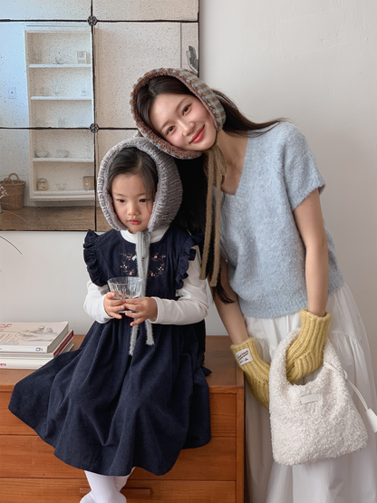 Stripe Earmuffs Gray