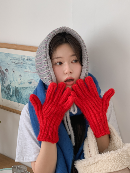 Stripe Earmuffs Gray