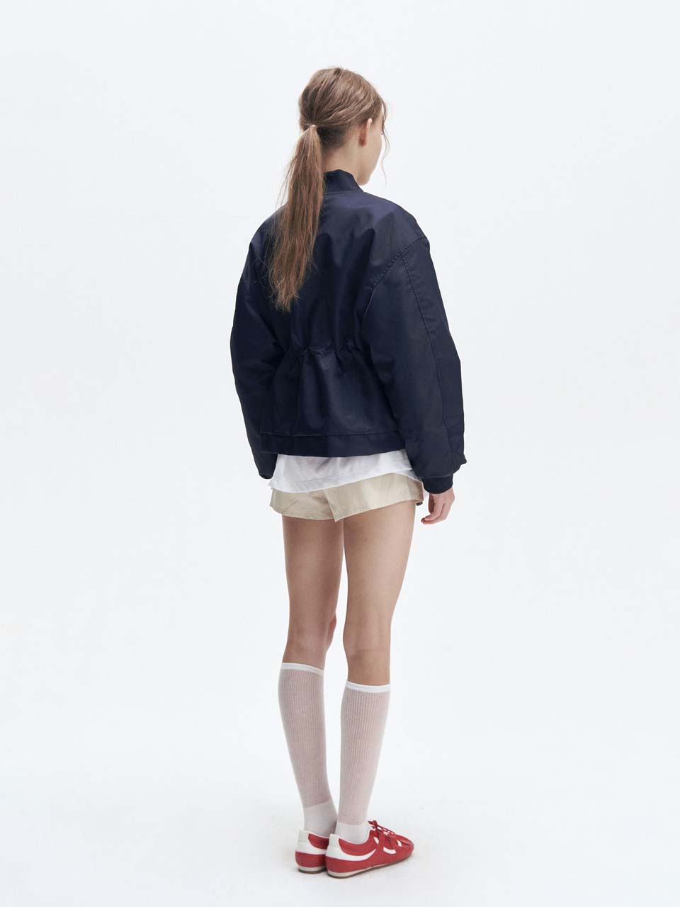 Heavy nylon bomber jacket