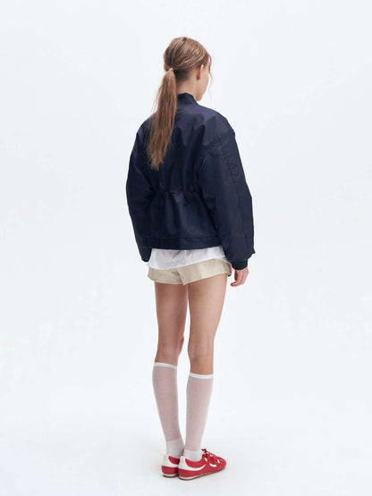 Heavy nylon bomber jacket