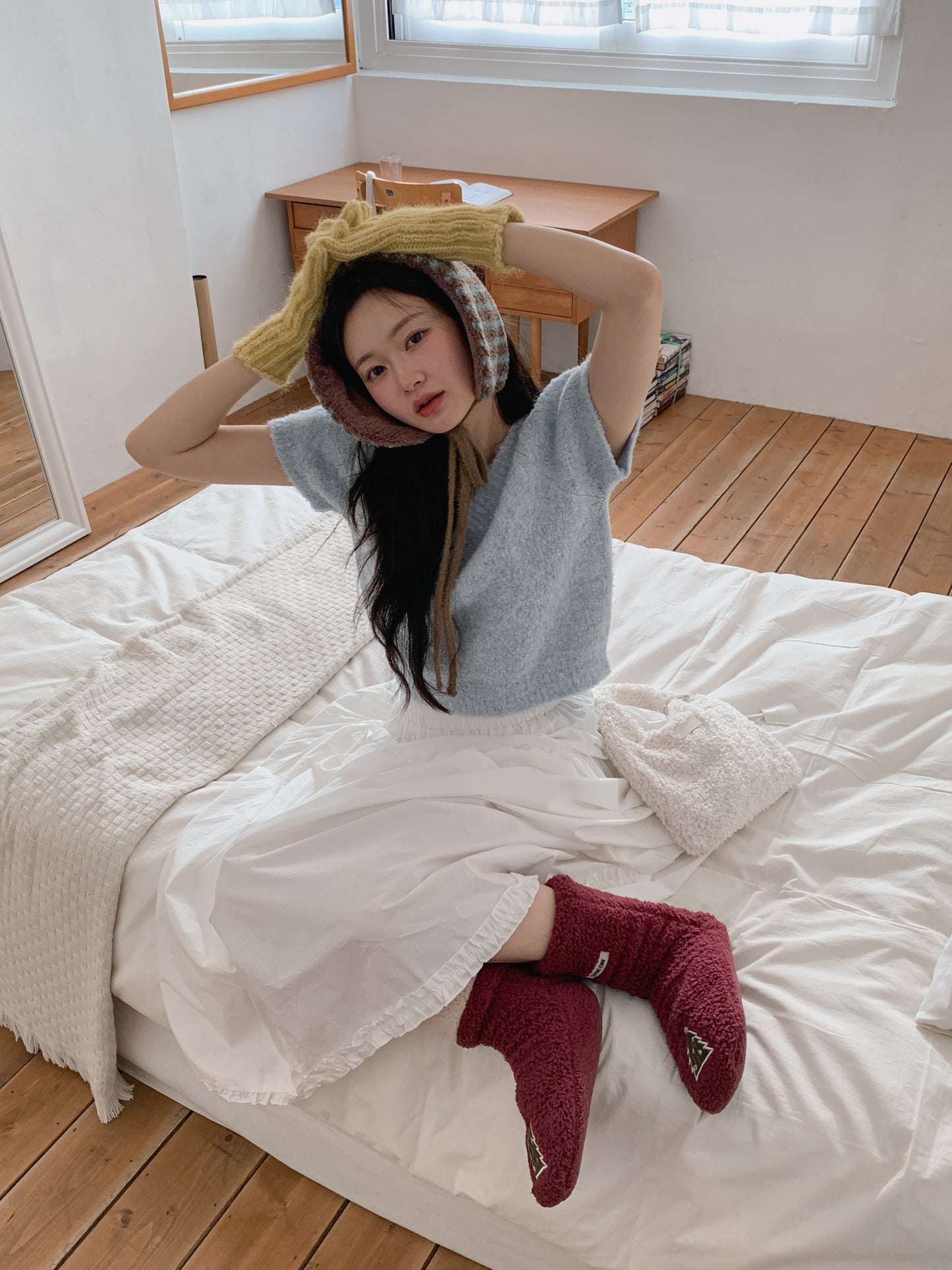 Stripe Earmuffs Brown