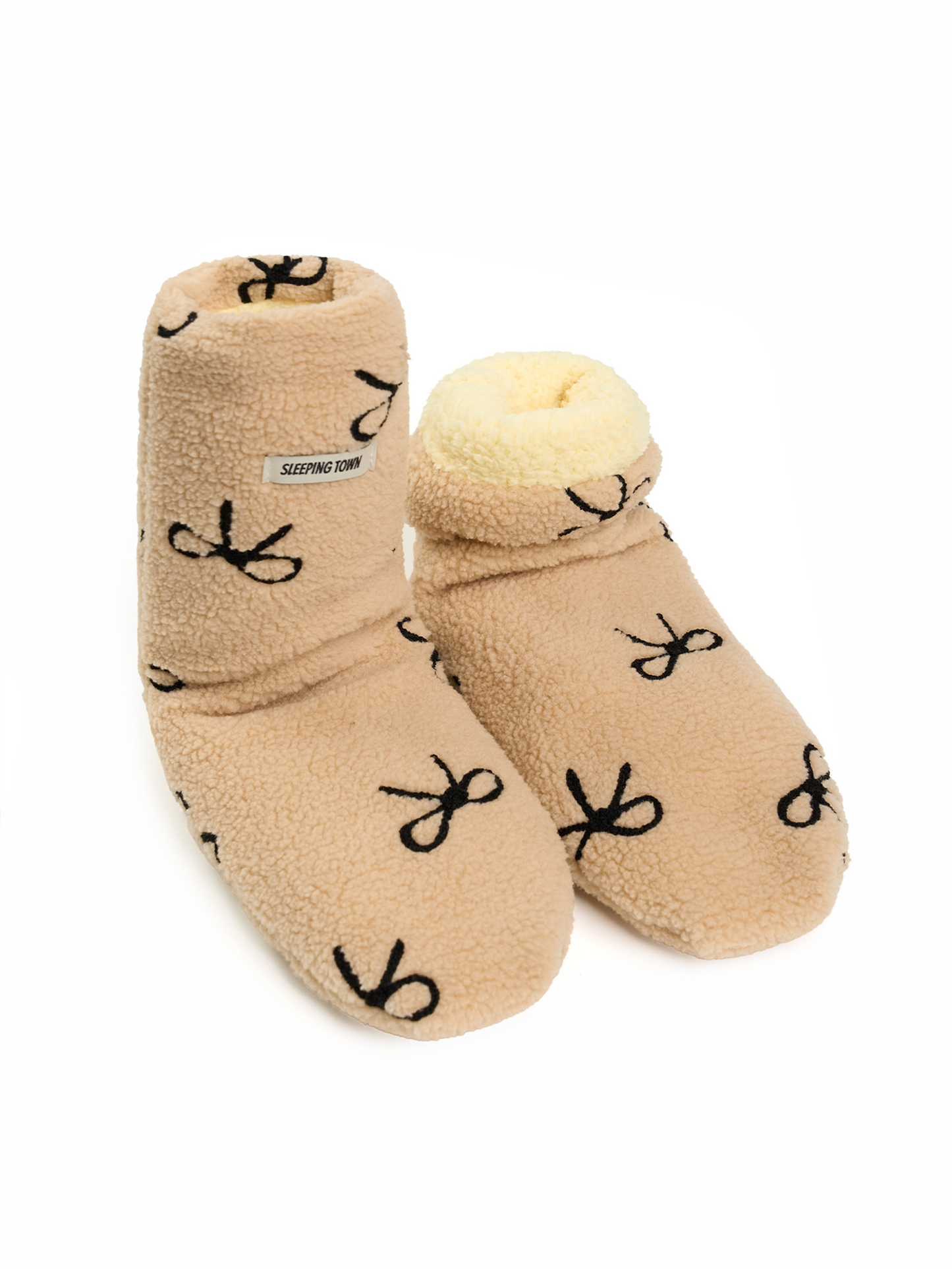 おやすみソックス Ribbon Beige