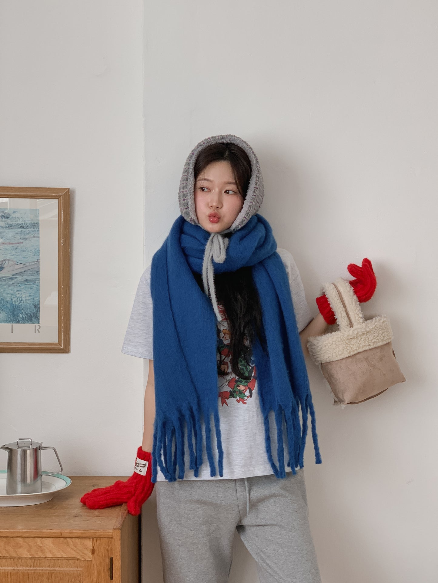 Stripe Earmuffs Gray