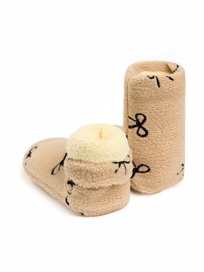 おやすみソックス Ribbon Beige