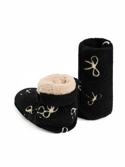 おやすみソックス Ribbon Black