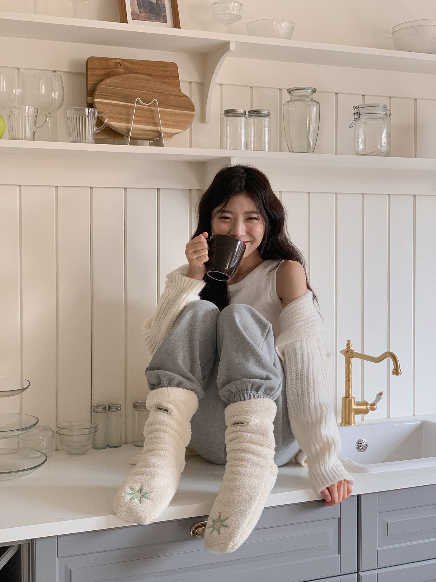 おやすみソックス Ivory