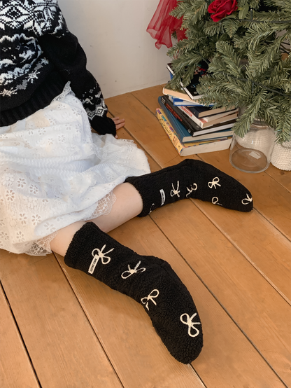 おやすみソックス Ribbon Black