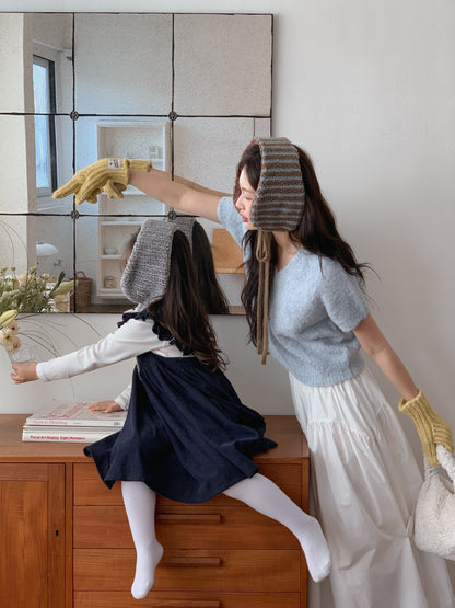 Stripe Earmuffs Gray