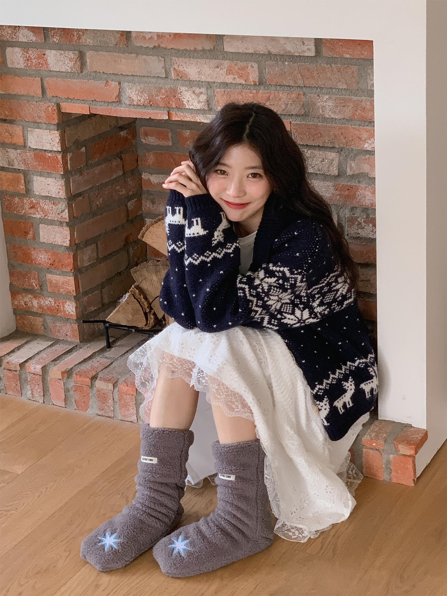 おやすみソックス Grey