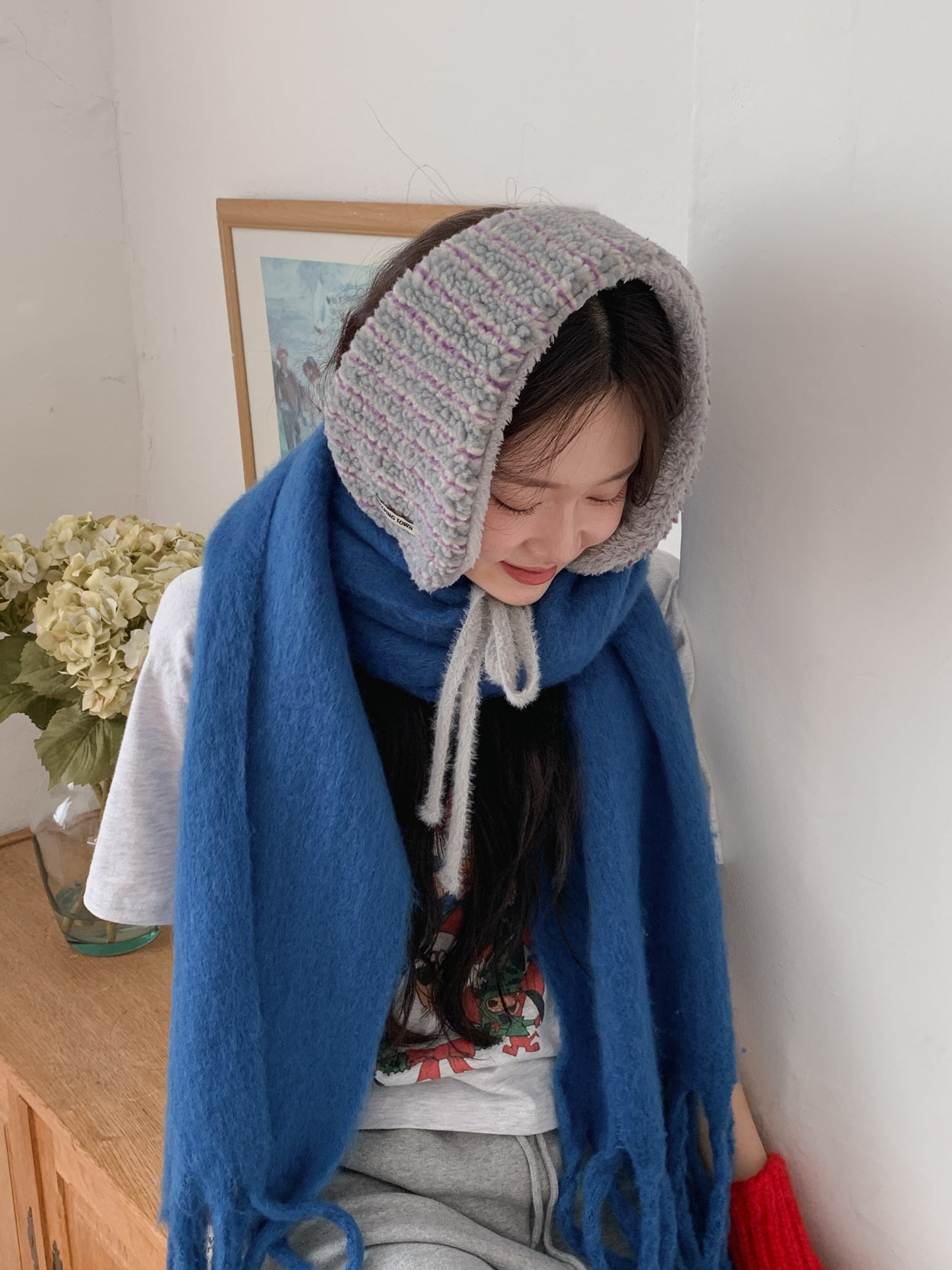 Stripe Earmuffs Gray