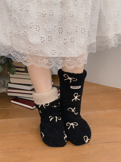 おやすみソックス Ribbon Black