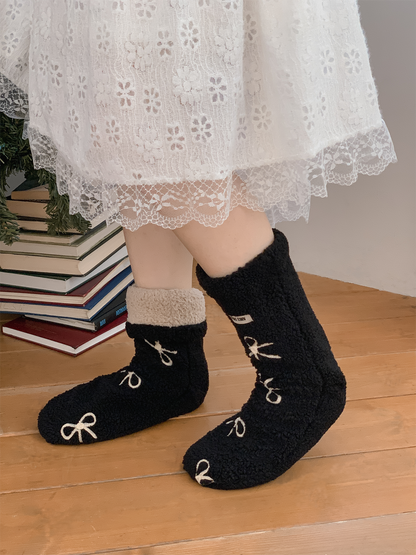 おやすみソックス Ribbon Black