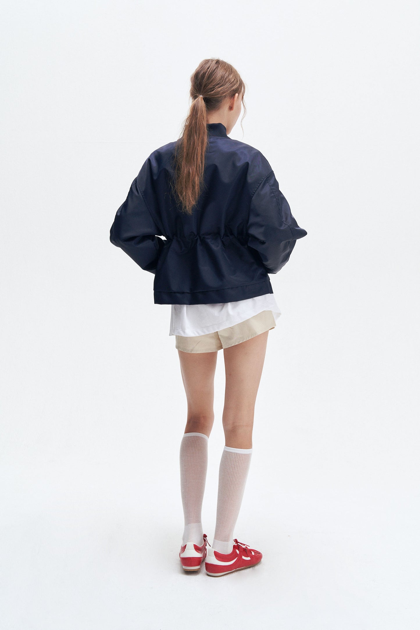 Heavy nylon bomber jacket