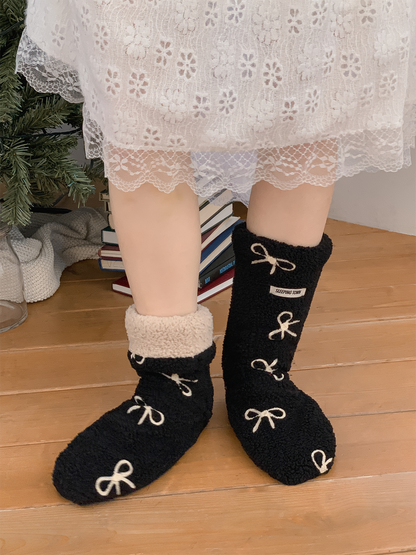 おやすみソックス Ribbon Black