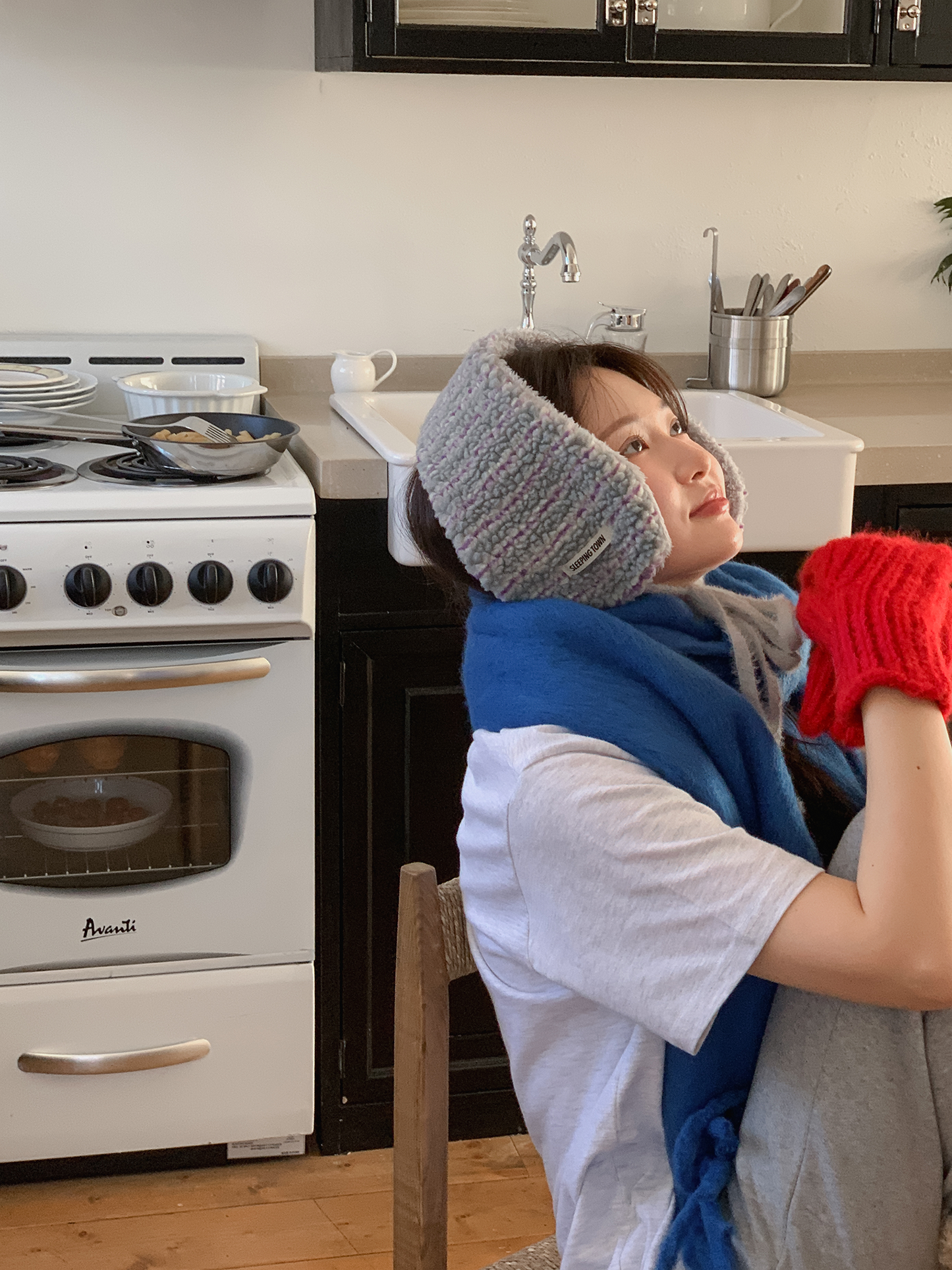 Stripe Earmuffs Gray