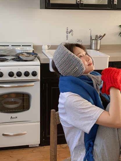 Stripe Earmuffs Gray