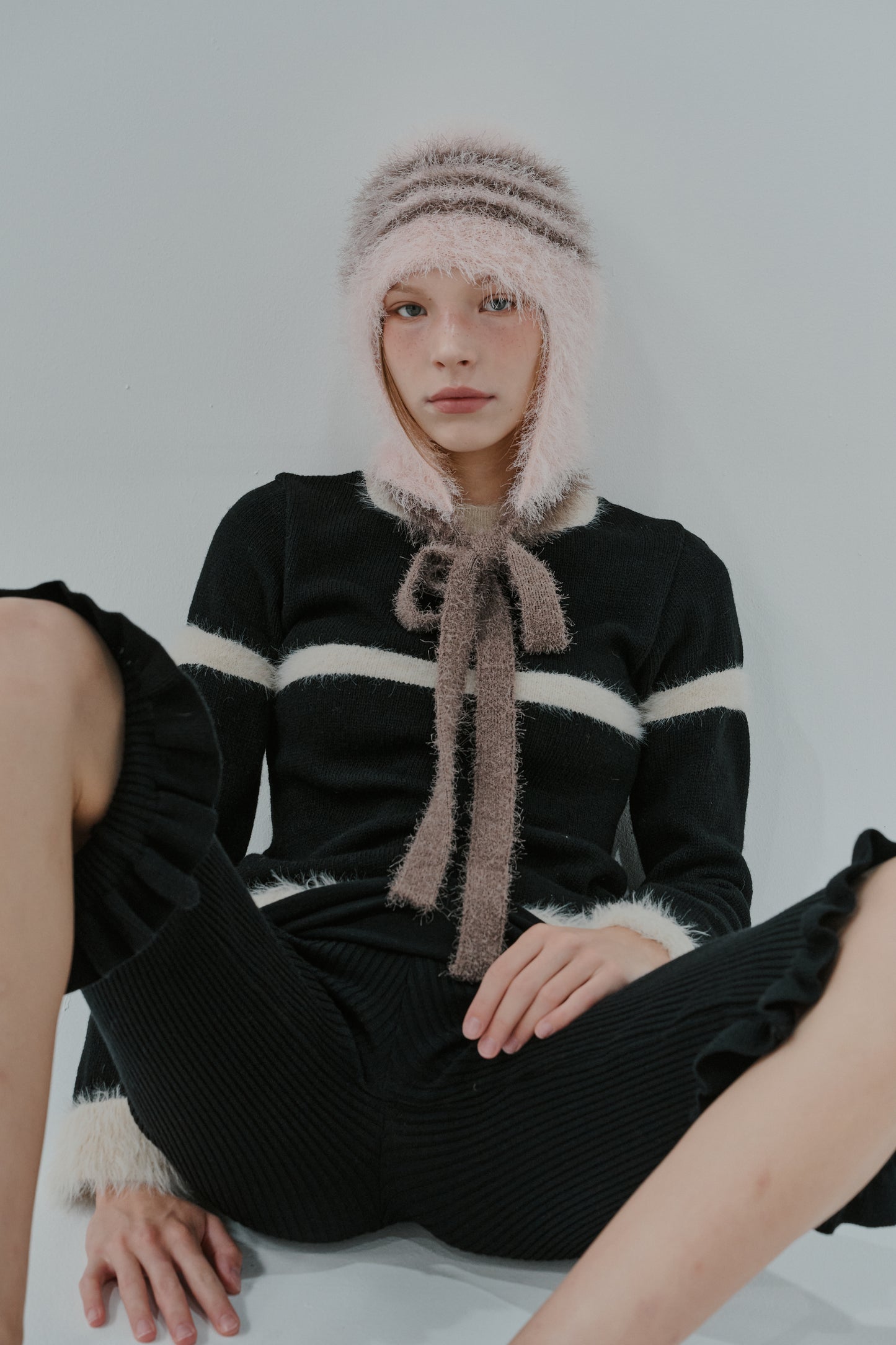 KNIT BONNET LIGHT PINK