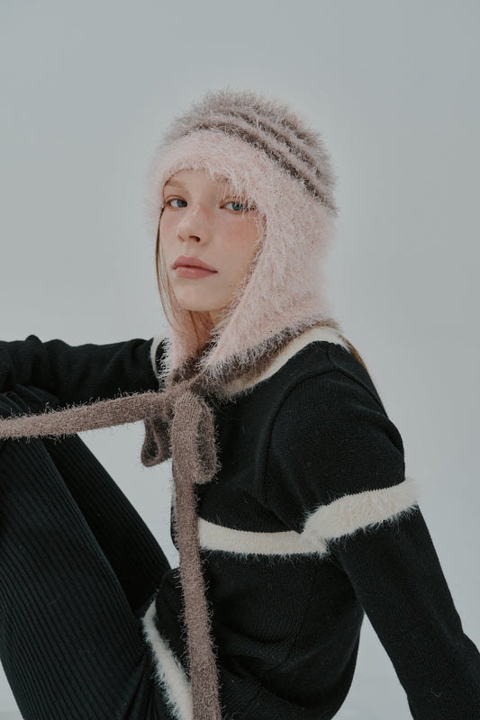 KNIT BONNET LIGHT PINK