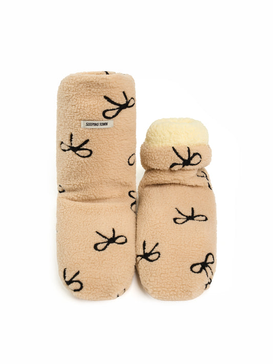 おやすみソックス Ribbon Beige